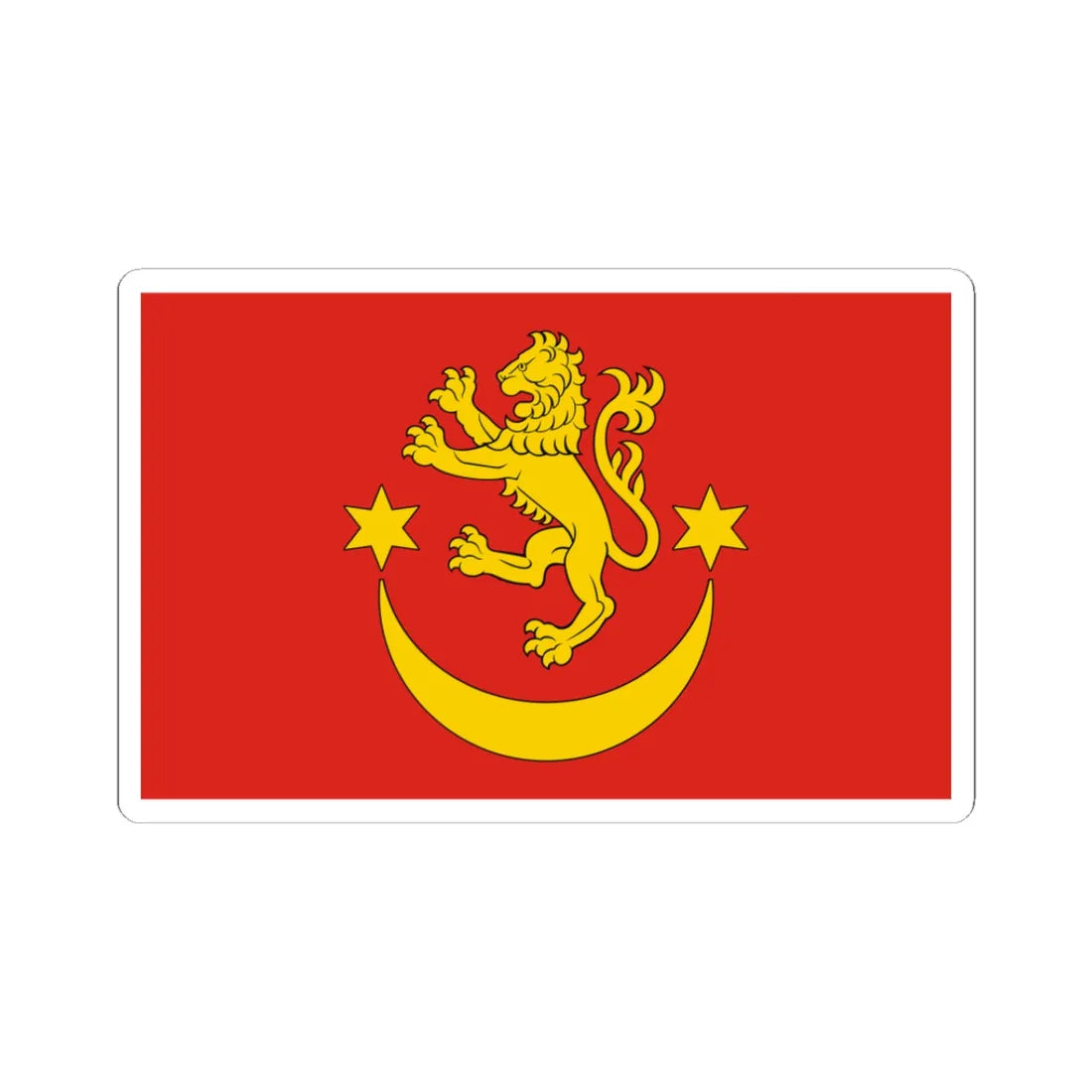 POL powiat bieszczadzki flag (Poland) STICKER Vinyl Kiss-Cut Decal 3 Inch White - The Sticker Space