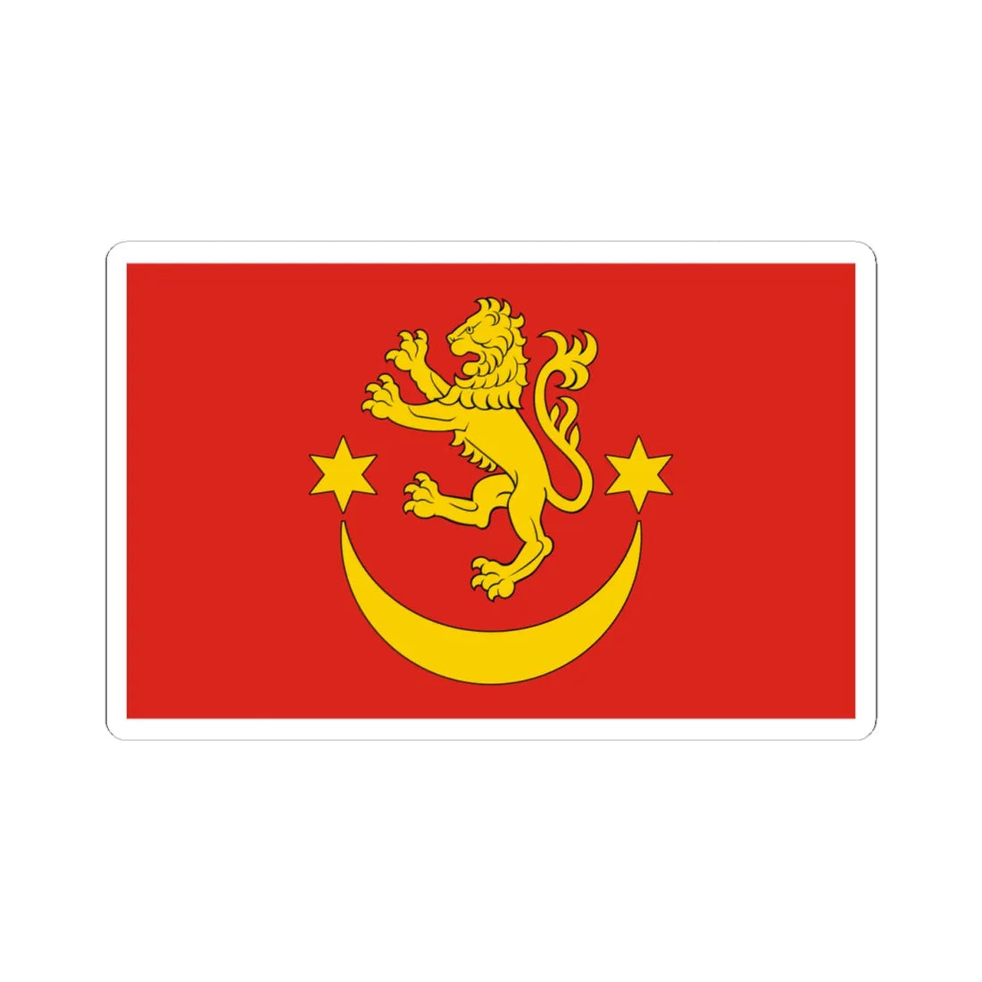 POL powiat bieszczadzki flag (Poland) STICKER Vinyl Kiss-Cut Decal 4 Inch White - The Sticker Space