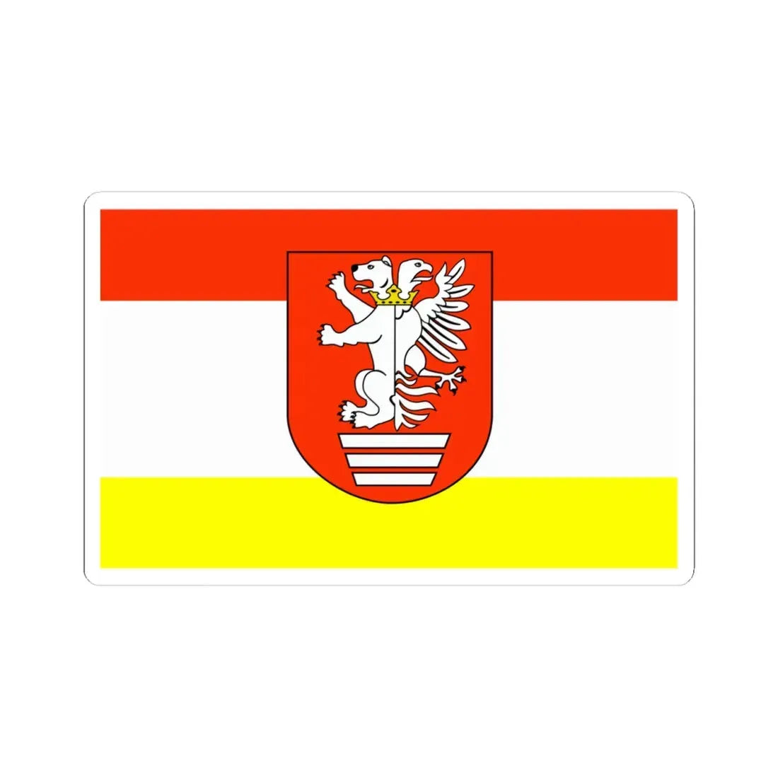 POL powiat biłgorajski flag (Poland) STICKER Vinyl Kiss-Cut Decal 4 Inch White - The Sticker Space