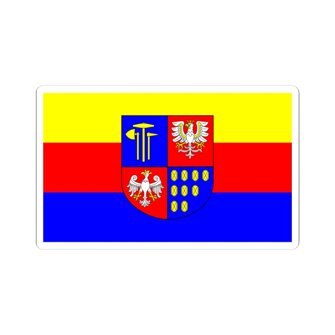 POL powiat bochenski flag (Poland) STICKER Vinyl Kiss-Cut Decal 4 Inch White - The Sticker Space