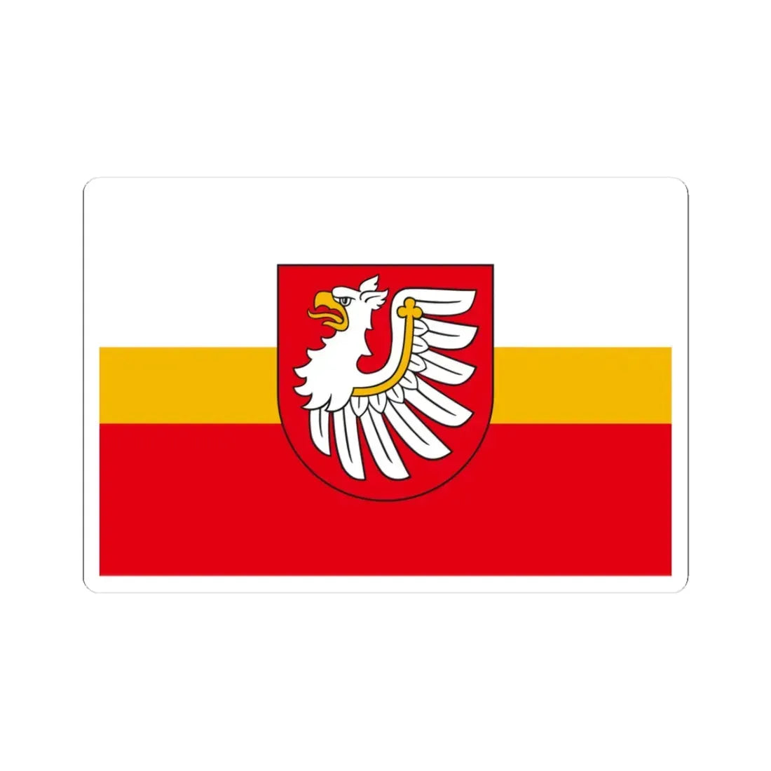 POL powiat brzeski małopolski flag (Poland) STICKER Vinyl Kiss-Cut Decal 3 Inch White - The Sticker Space