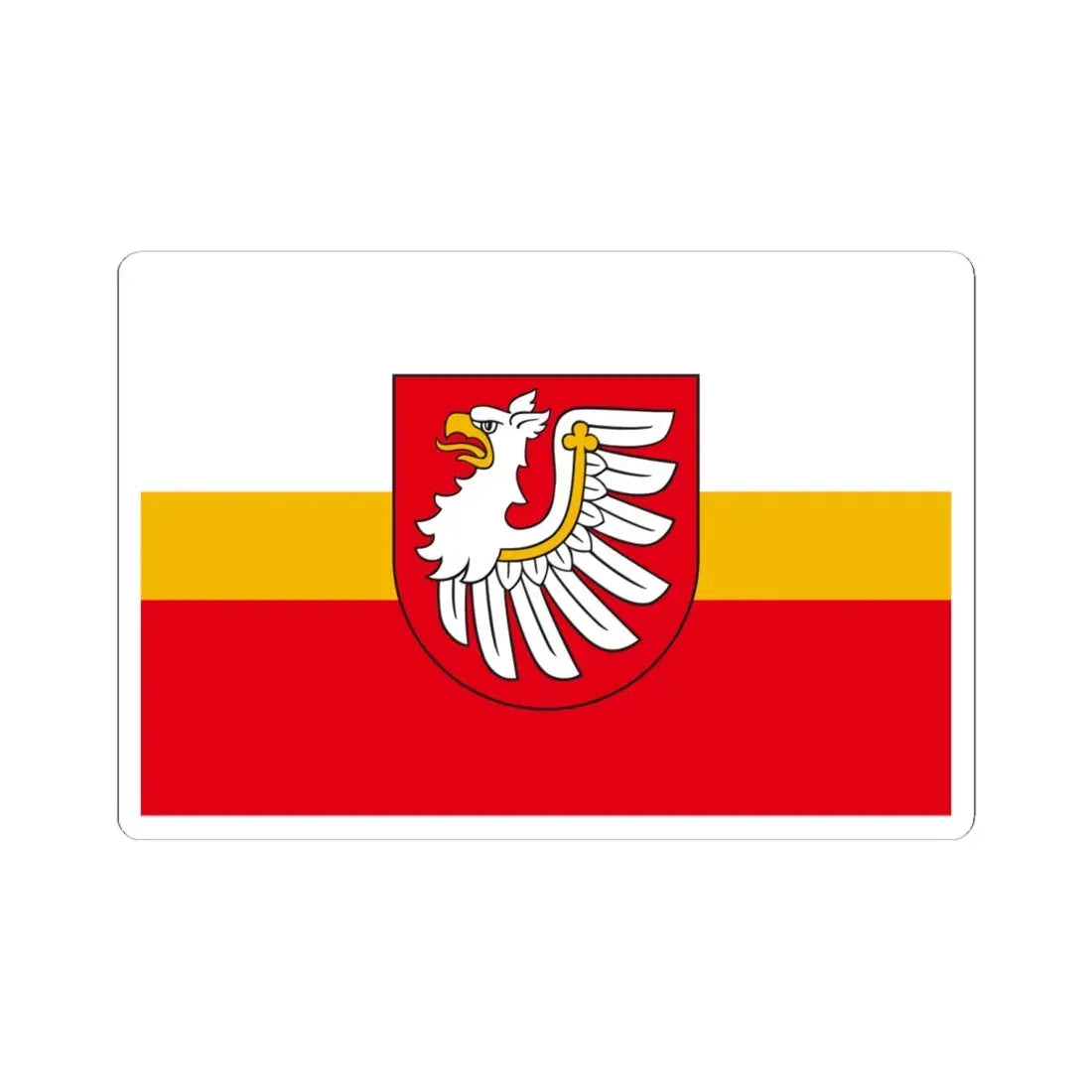 POL powiat brzeski małopolski flag (Poland) STICKER Vinyl Kiss-Cut Decal 6 Inch White - The Sticker Space