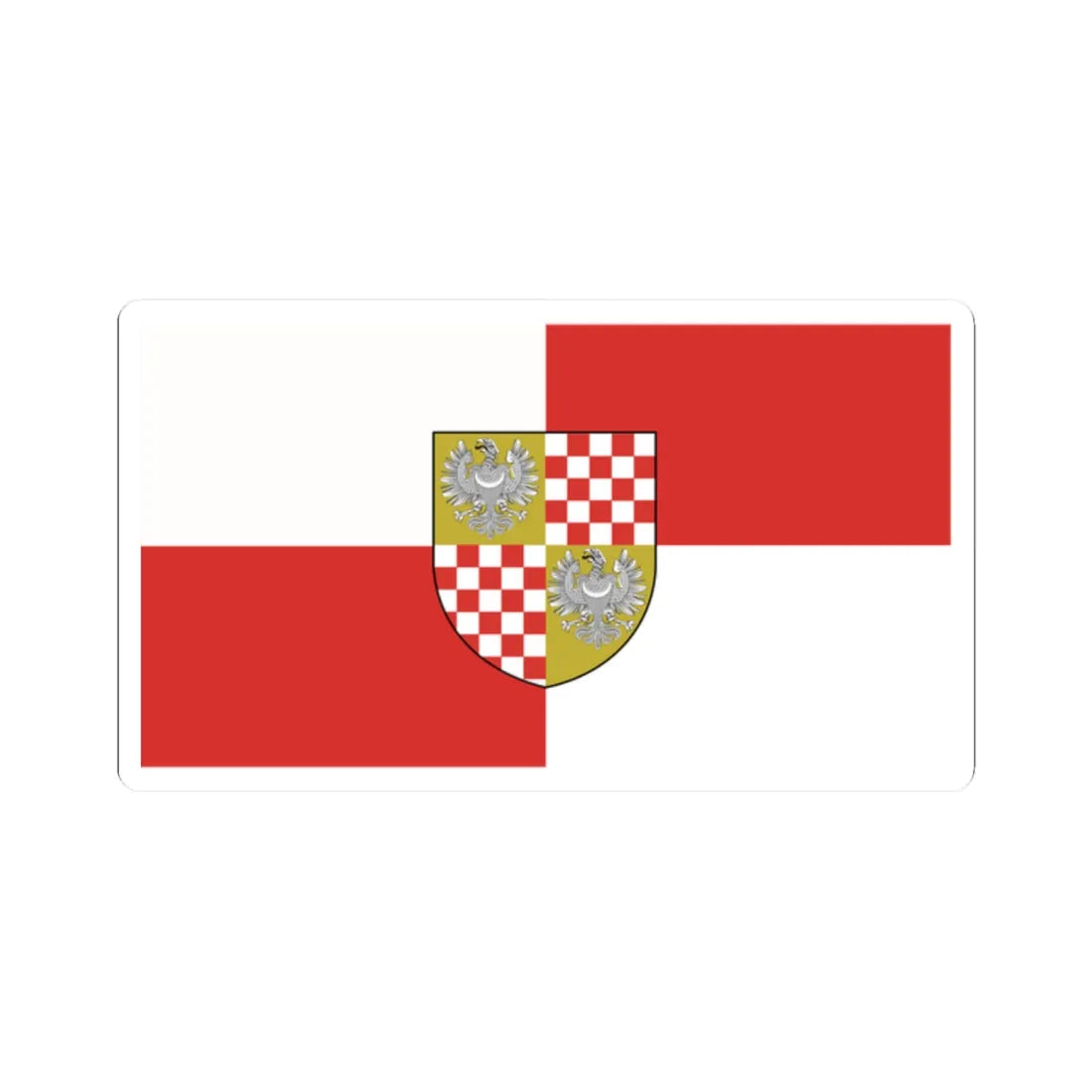 POL powiat brzeski opolski flag (Poland) STICKER Vinyl Kiss-Cut Decal 2 Inch White - The Sticker Space