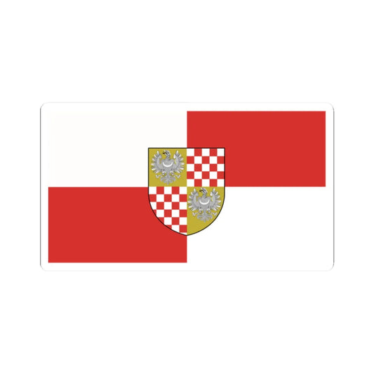 POL powiat brzeski opolski flag (Poland) STICKER Vinyl Kiss-Cut Decal 2 Inch White - The Sticker Space