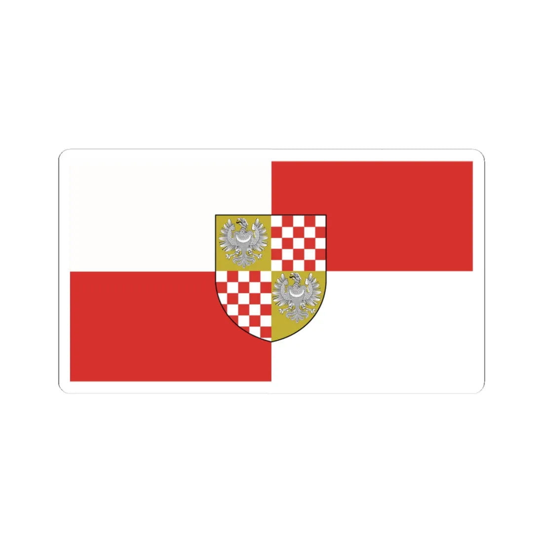 POL powiat brzeski opolski flag (Poland) STICKER Vinyl Kiss-Cut Decal 3 Inch White - The Sticker Space