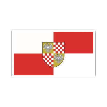 POL powiat brzeski opolski flag (Poland) STICKER Vinyl Kiss-Cut Decal 3 Inch White - The Sticker Space