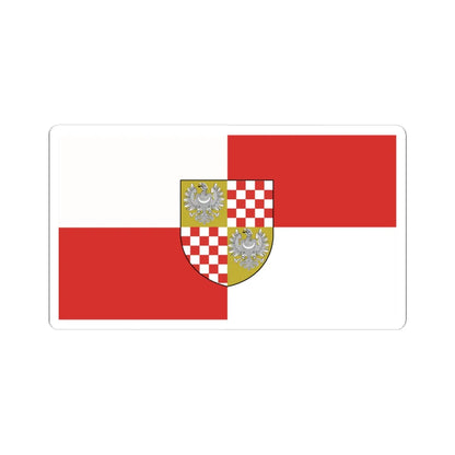 POL powiat brzeski opolski flag (Poland) STICKER Vinyl Kiss-Cut Decal 4 Inch White - The Sticker Space