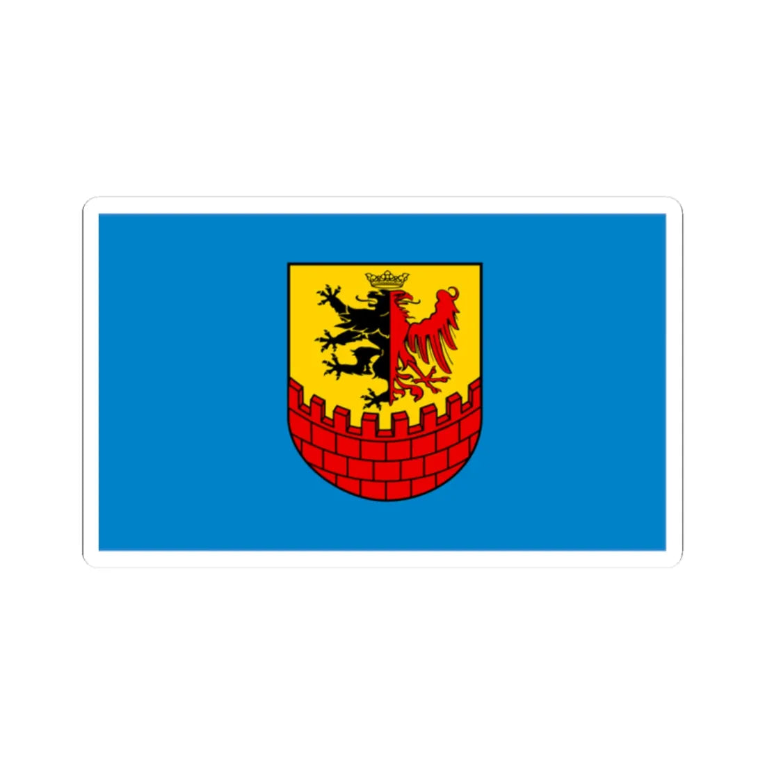 POL powiat bydgoski flag alt (Poland) STICKER Vinyl Kiss-Cut Decal 2 Inch White - The Sticker Space