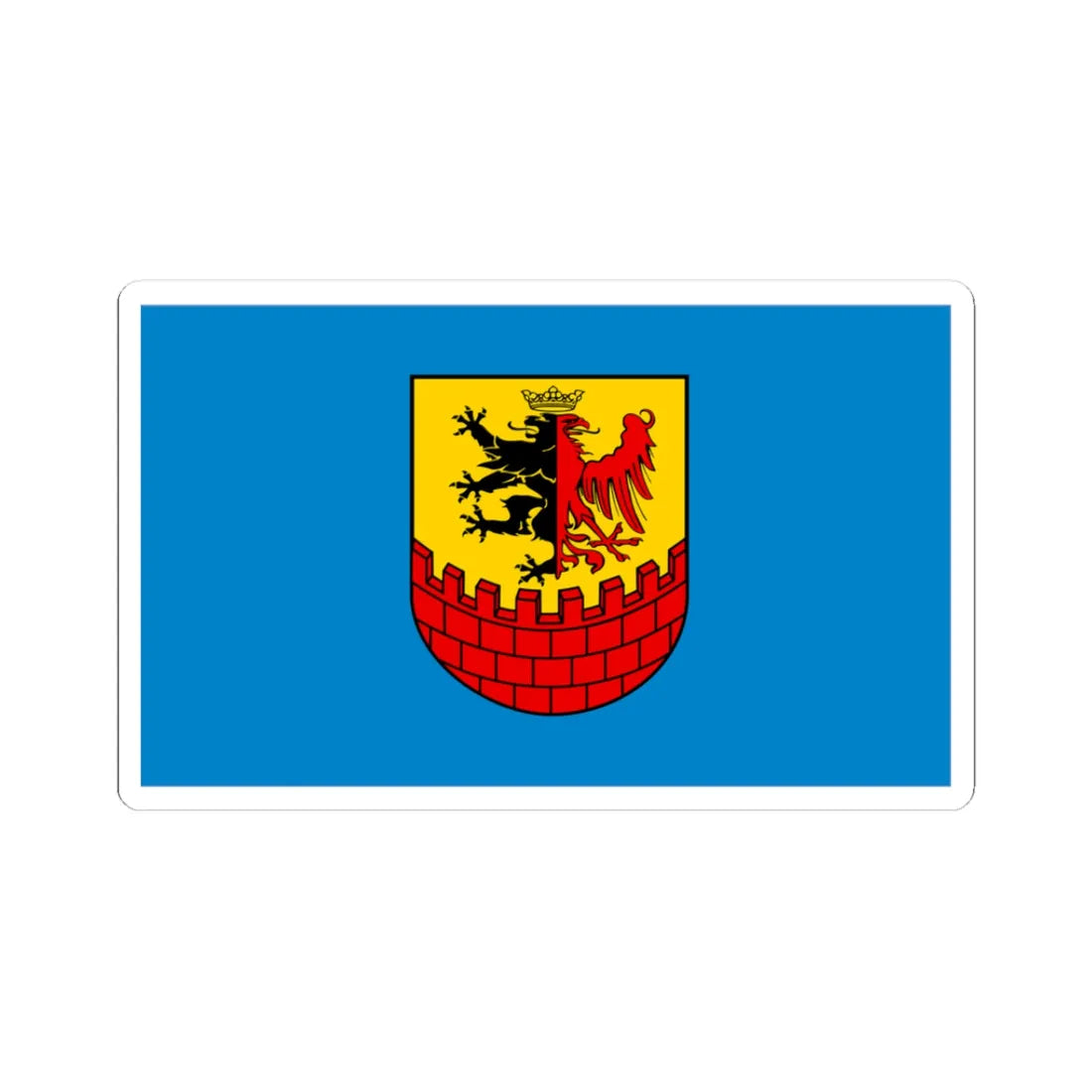 POL powiat bydgoski flag alt (Poland) STICKER Vinyl Kiss-Cut Decal 3 Inch White - The Sticker Space