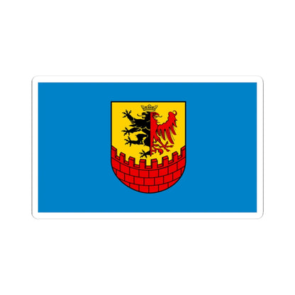 POL powiat bydgoski flag alt (Poland) STICKER Vinyl Kiss-Cut Decal 3 Inch White - The Sticker Space