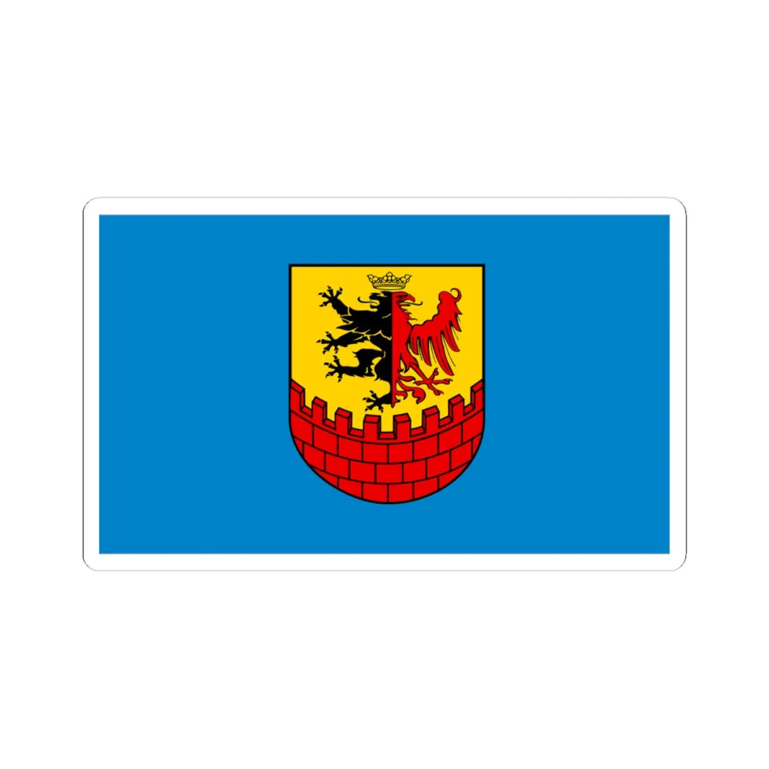 POL powiat bydgoski flag alt (Poland) STICKER Vinyl Kiss-Cut Decal 4 Inch White - The Sticker Space