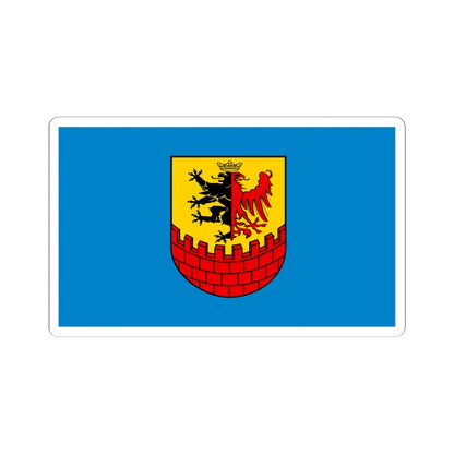 POL powiat bydgoski flag alt (Poland) STICKER Vinyl Kiss-Cut Decal 6 Inch White - The Sticker Space