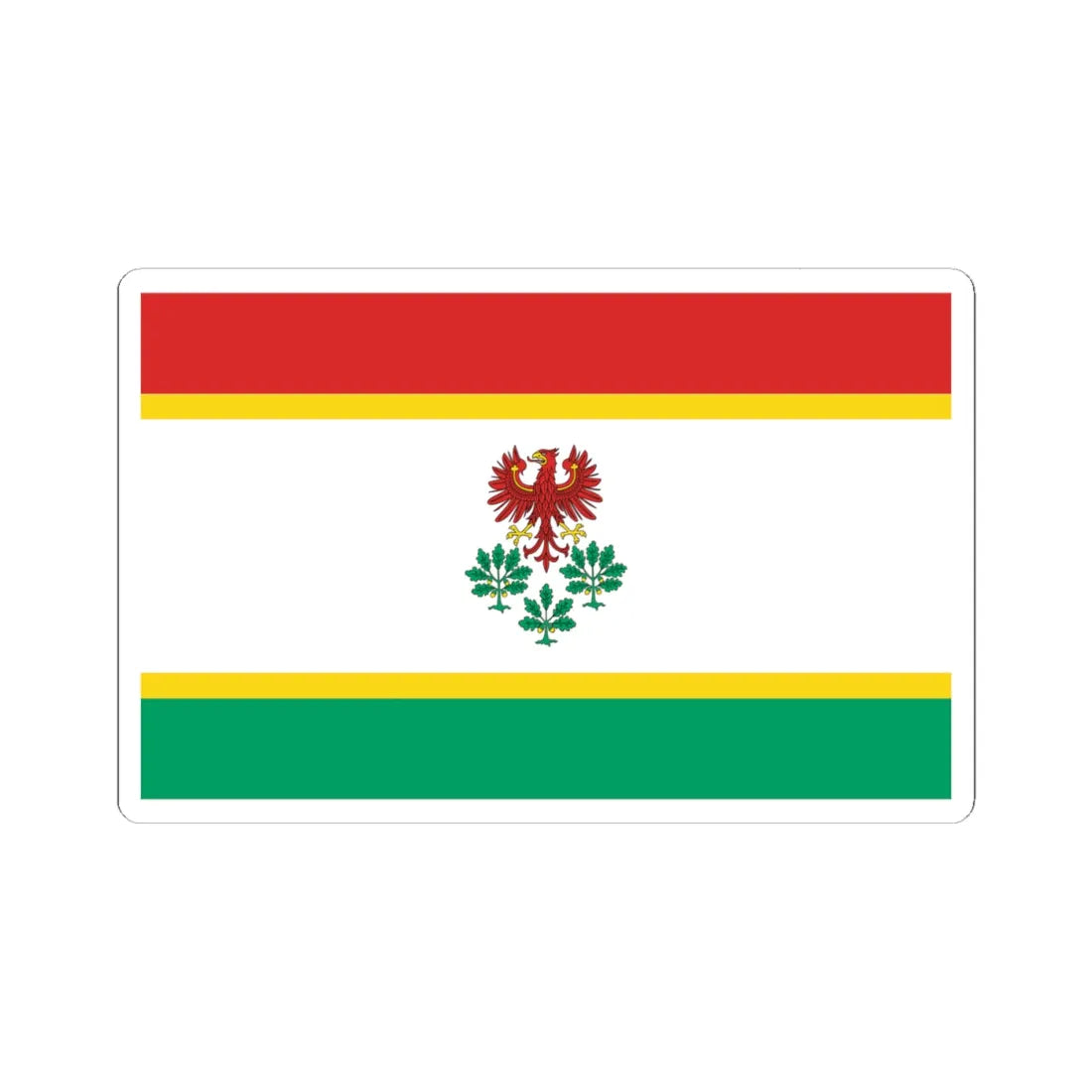 POL powiat choszczenski flag (Poland) STICKER Vinyl Kiss-Cut Decal 4 Inch White - The Sticker Space