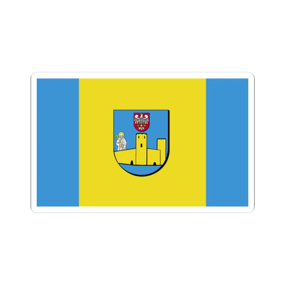 POL powiat ciechanowski flag (Poland) STICKER Vinyl Kiss-Cut Decal 2 Inch White - The Sticker Space