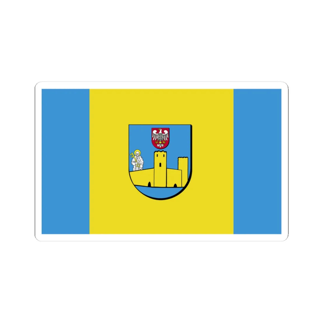 POL powiat ciechanowski flag (Poland) STICKER Vinyl Kiss-Cut Decal 3 Inch White - The Sticker Space