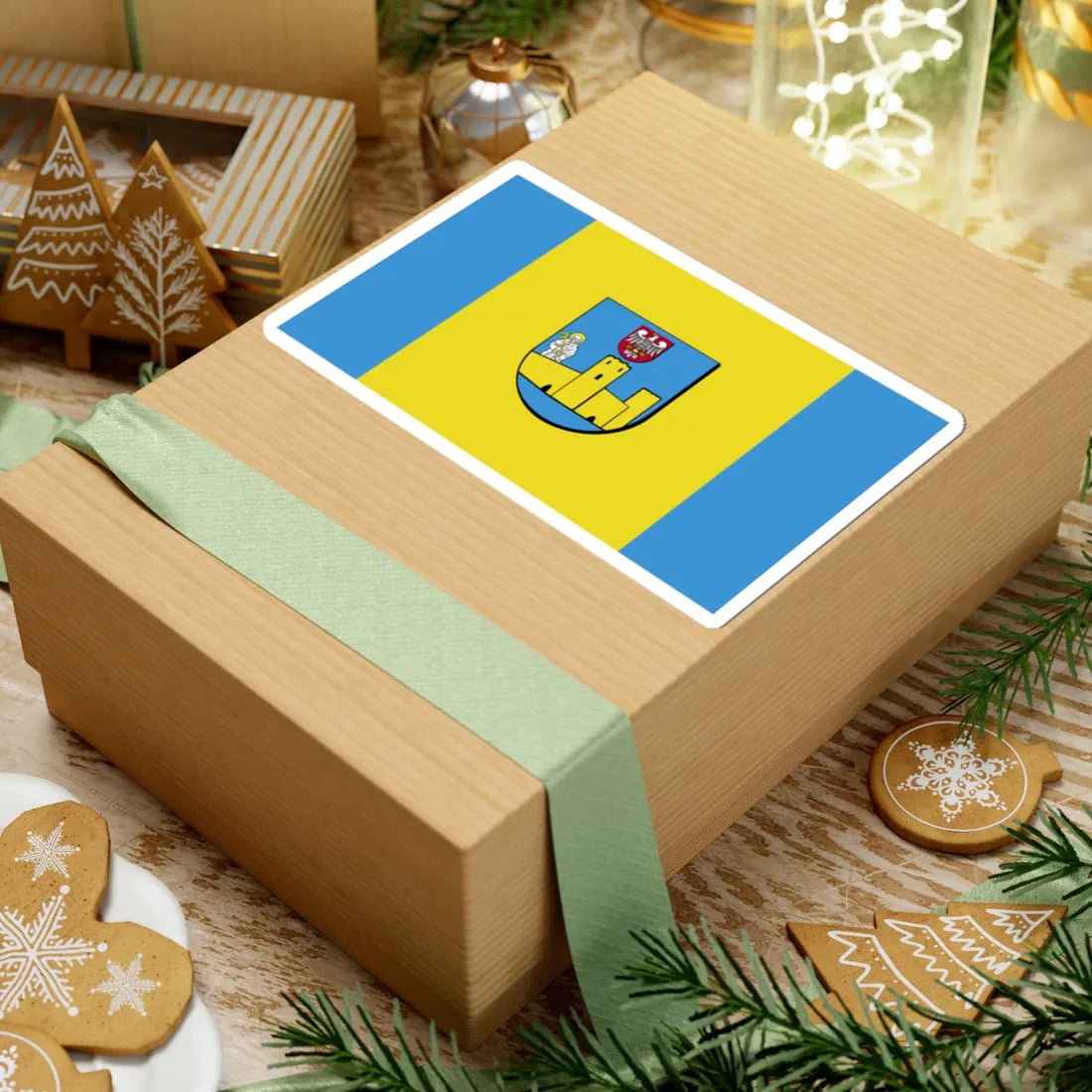 POL powiat ciechanowski flag (Poland) STICKER Vinyl Kiss-Cut Decal - The Sticker Space