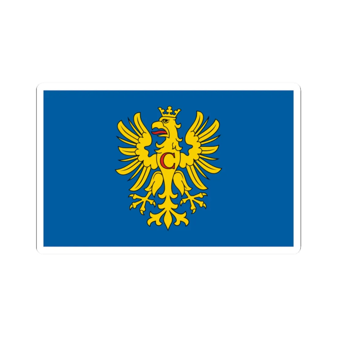 POL powiat cieszynski flag (Poland) STICKER Vinyl Kiss-Cut Decal 2 Inch White - The Sticker Space