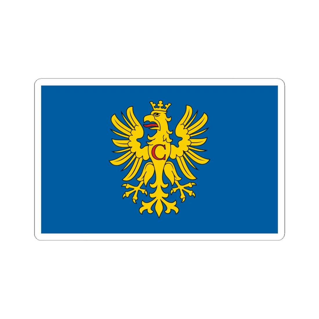 POL powiat cieszynski flag (Poland) STICKER Vinyl Kiss-Cut Decal 6 Inch White - The Sticker Space