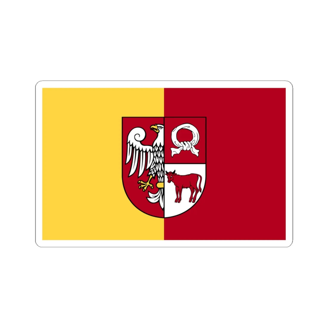 POL powiat czarnkowsko-trzcianecki flag (Poland) STICKER Vinyl Kiss-Cut Decal 6 Inch White - The Sticker Space
