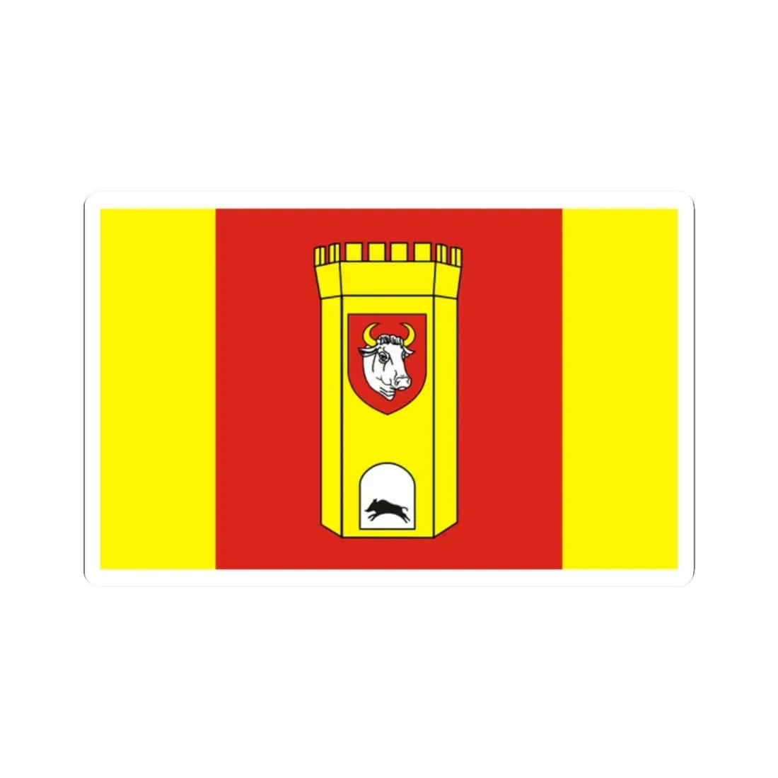 POL powiat człuchowski flag (Poland) STICKER Vinyl Kiss-Cut Decal 2 Inch White - The Sticker Space