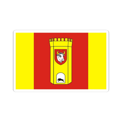 POL powiat człuchowski flag (Poland) STICKER Vinyl Kiss-Cut Decal 3 Inch White - The Sticker Space