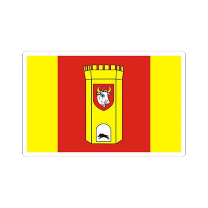 POL powiat człuchowski flag (Poland) STICKER Vinyl Kiss-Cut Decal 4 Inch White - The Sticker Space