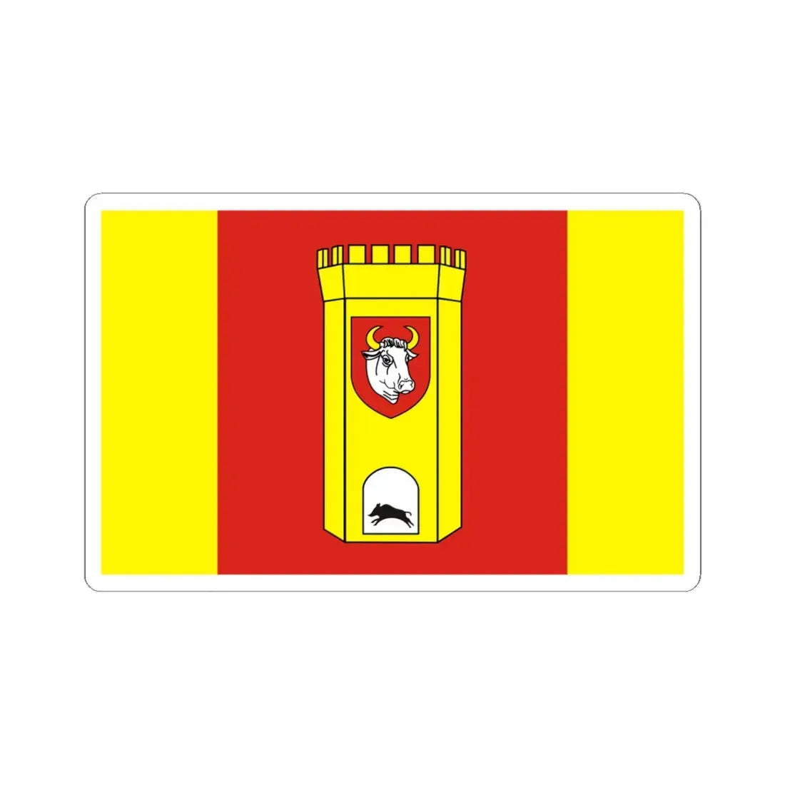 POL powiat człuchowski flag (Poland) STICKER Vinyl Kiss-Cut Decal 6 Inch White - The Sticker Space