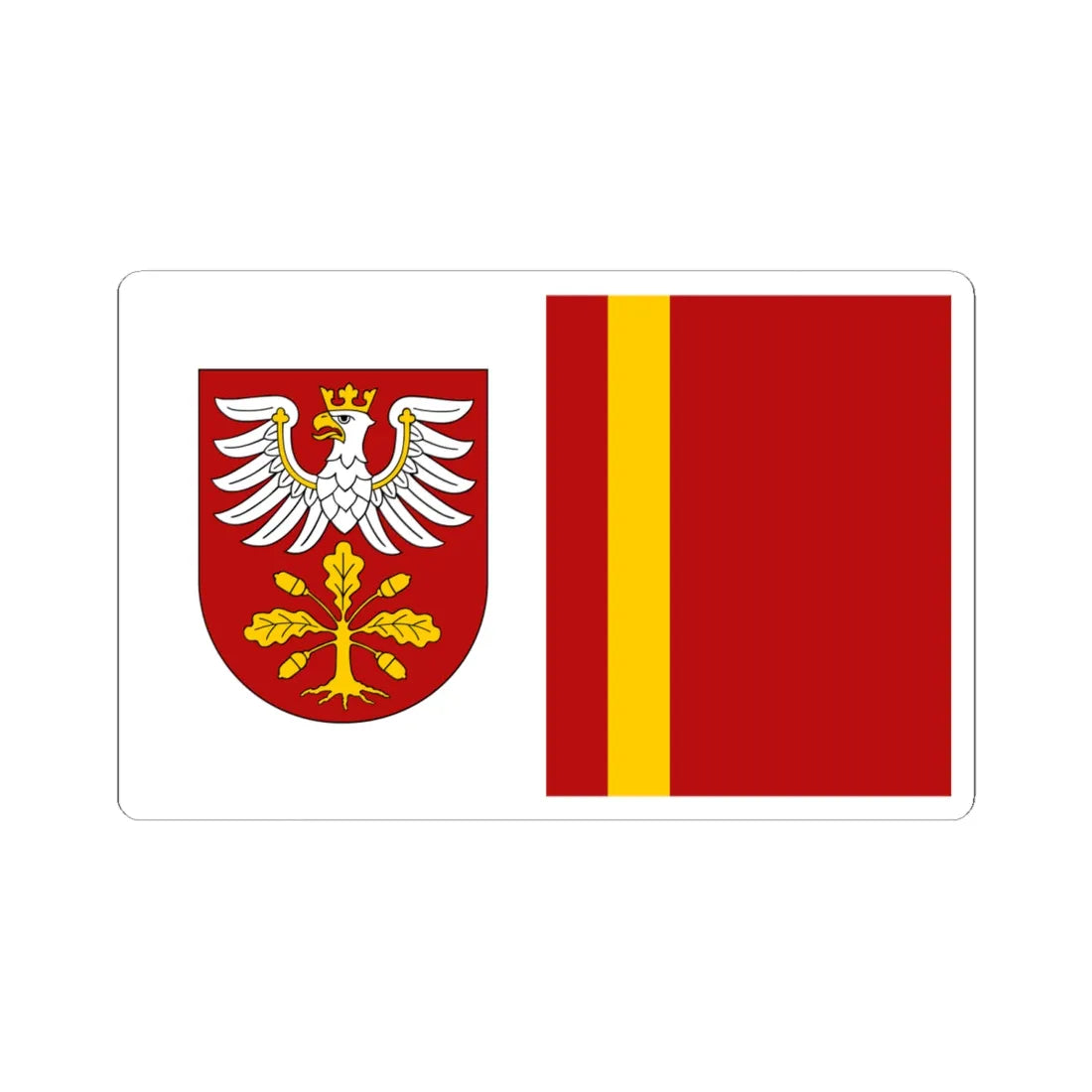 POL powiat dabrowski flag (Poland) STICKER Vinyl Kiss-Cut Decal 6 Inch White - The Sticker Space