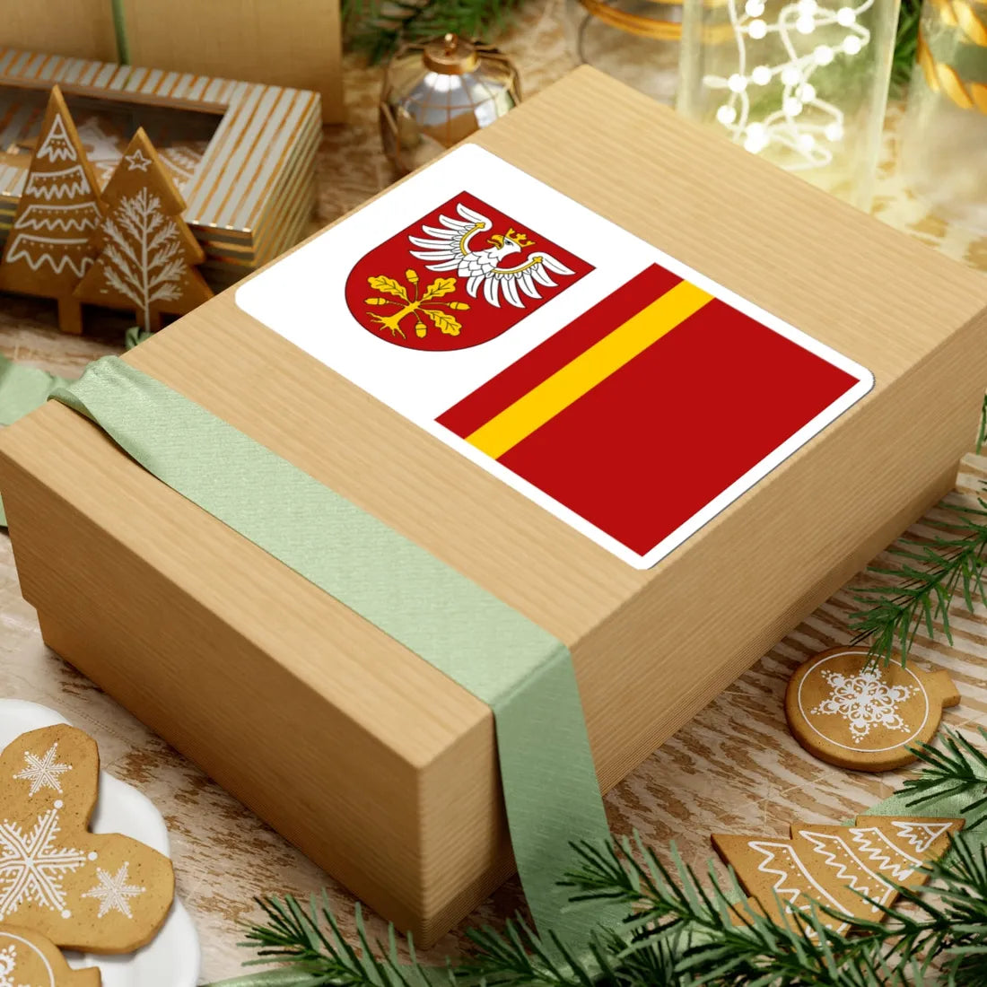 POL powiat dabrowski flag (Poland) STICKER Vinyl Kiss-Cut Decal - The Sticker Space