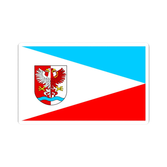 POL powiat drawski flag (Poland) STICKER Vinyl Kiss-Cut Decal 2 Inch White - The Sticker Space