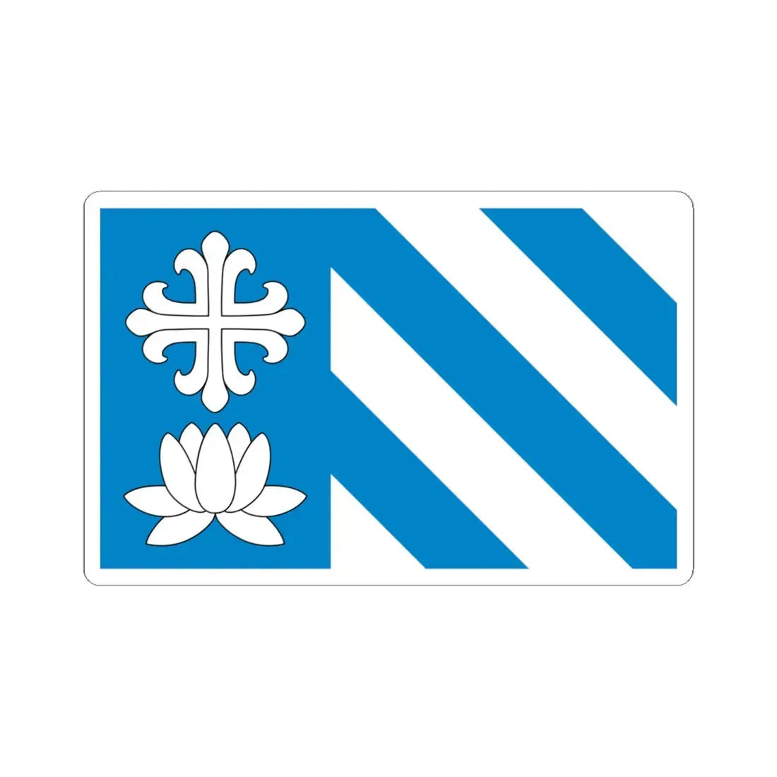 POL powiat ełcki flag (Poland) STICKER Vinyl Kiss-Cut Decal 6 Inch White - The Sticker Space