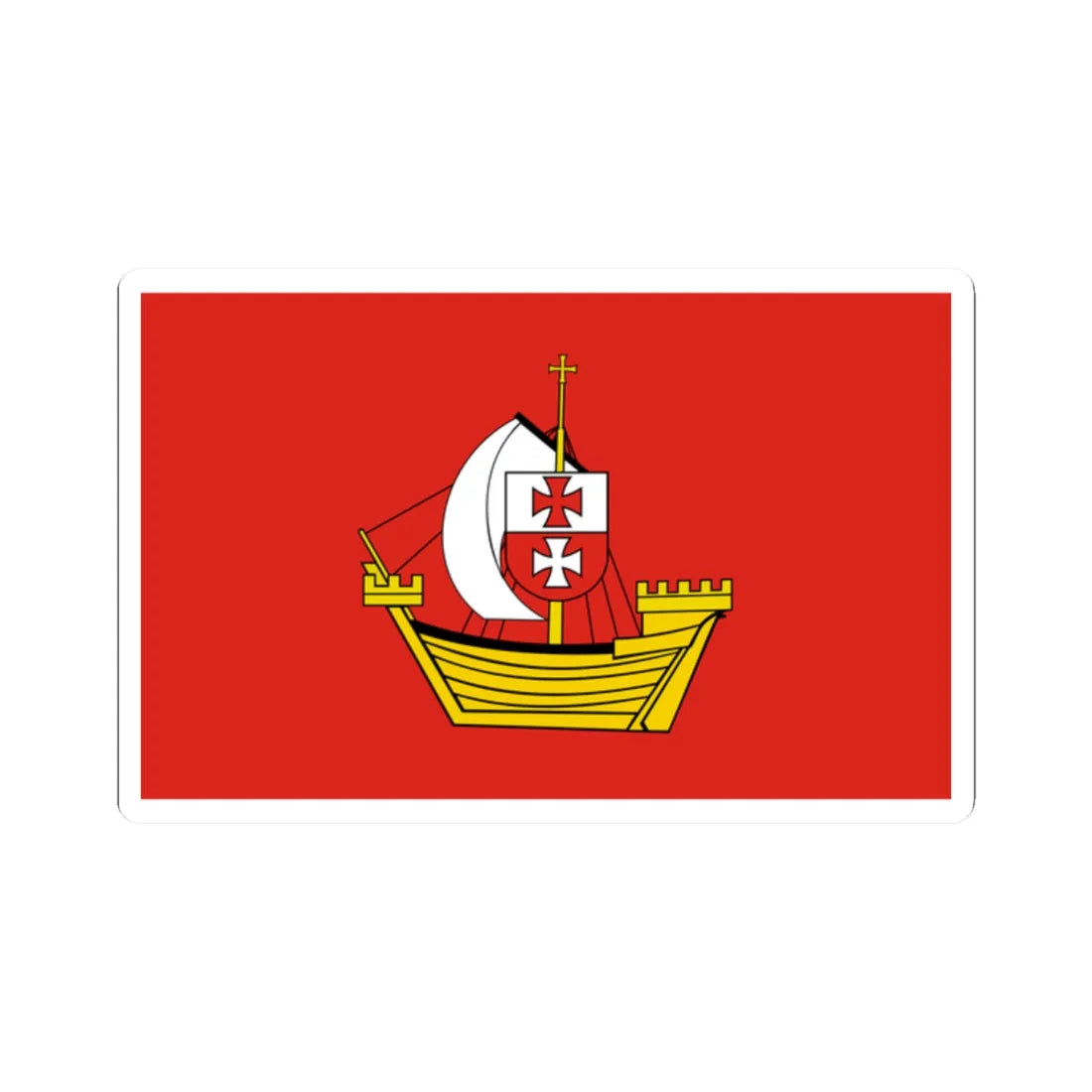 POL powiat elblaski flag (Poland) STICKER Vinyl Kiss-Cut Decal 2 Inch White - The Sticker Space