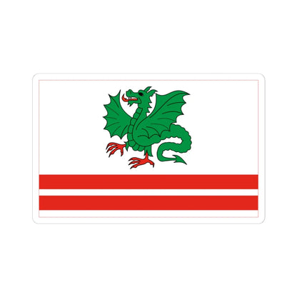 POL powiat garwolinski flag (Poland) STICKER Vinyl Kiss-Cut Decal 4 Inch White - The Sticker Space