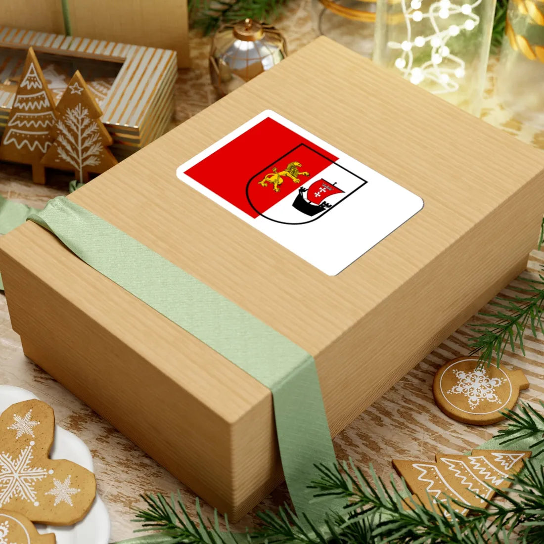 POL powiat gdanski flag (Poland) STICKER Vinyl Kiss-Cut Decal - The Sticker Space