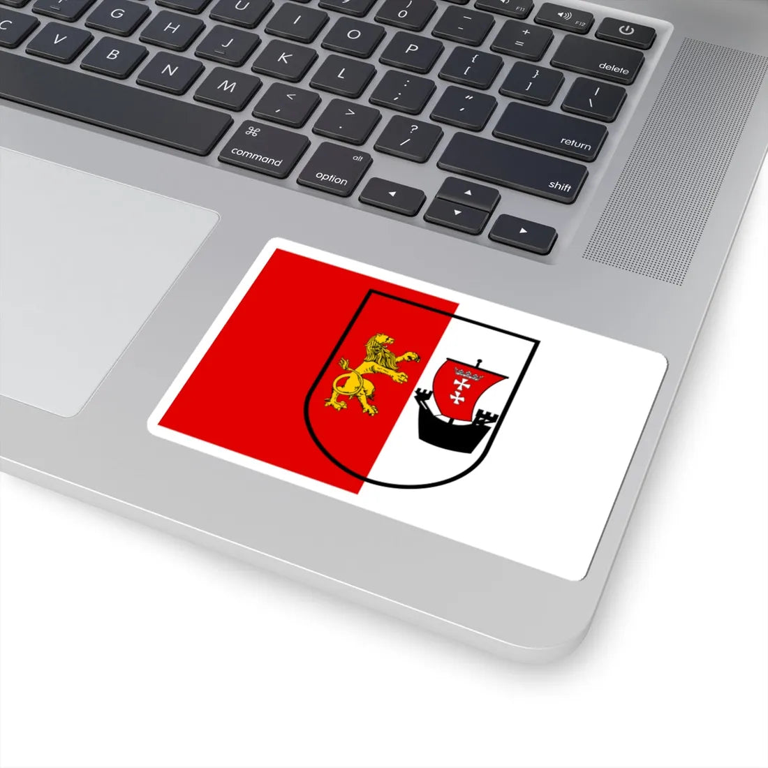 POL powiat gdanski flag (Poland) STICKER Vinyl Kiss-Cut Decal - The Sticker Space