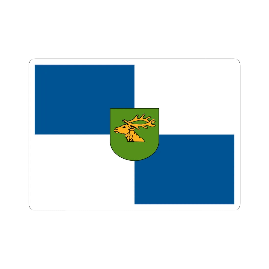 POL powiat gizycki flag (Poland) STICKER Vinyl Kiss-Cut Decal 3 Inch White - The Sticker Space