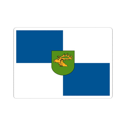 POL powiat gizycki flag (Poland) STICKER Vinyl Kiss-Cut Decal 4 Inch White - The Sticker Space