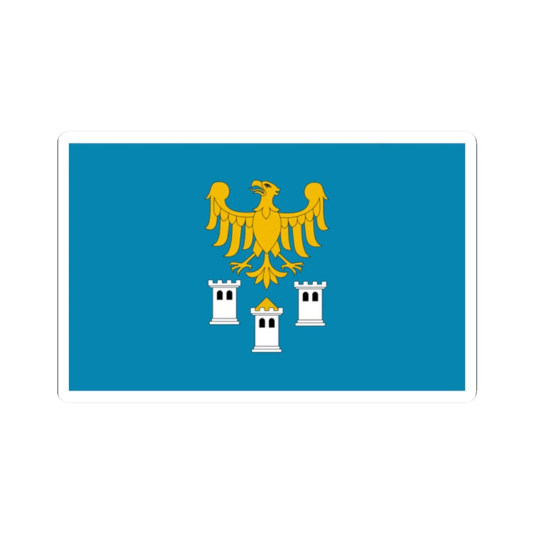 POL powiat gliwicki flag (Poland) STICKER Vinyl Kiss-Cut Decal 2 Inch White - The Sticker Space