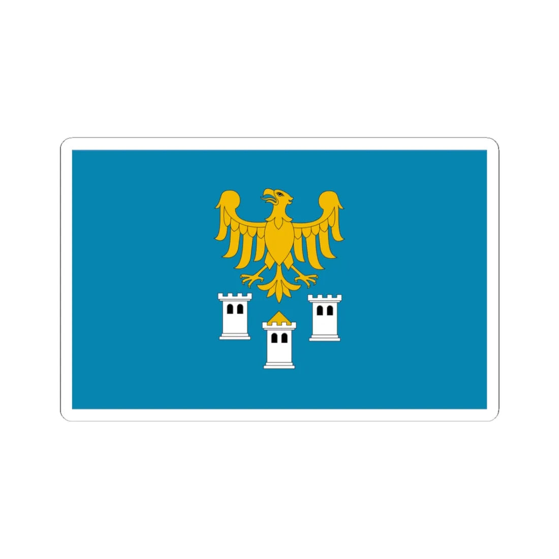 POL powiat gliwicki flag (Poland) STICKER Vinyl Kiss-Cut Decal 3 Inch White - The Sticker Space