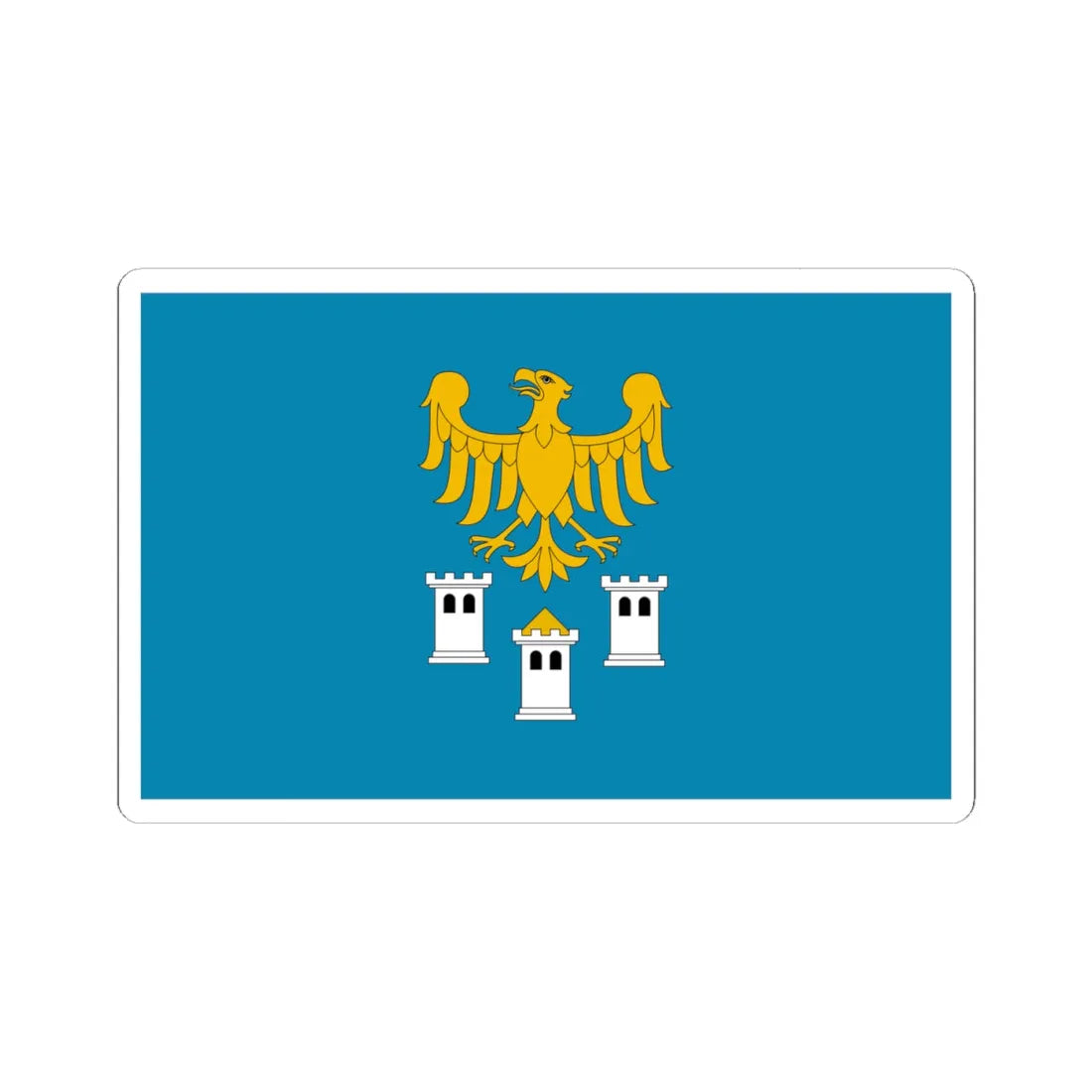 POL powiat gliwicki flag (Poland) STICKER Vinyl Kiss-Cut Decal 4 Inch White - The Sticker Space