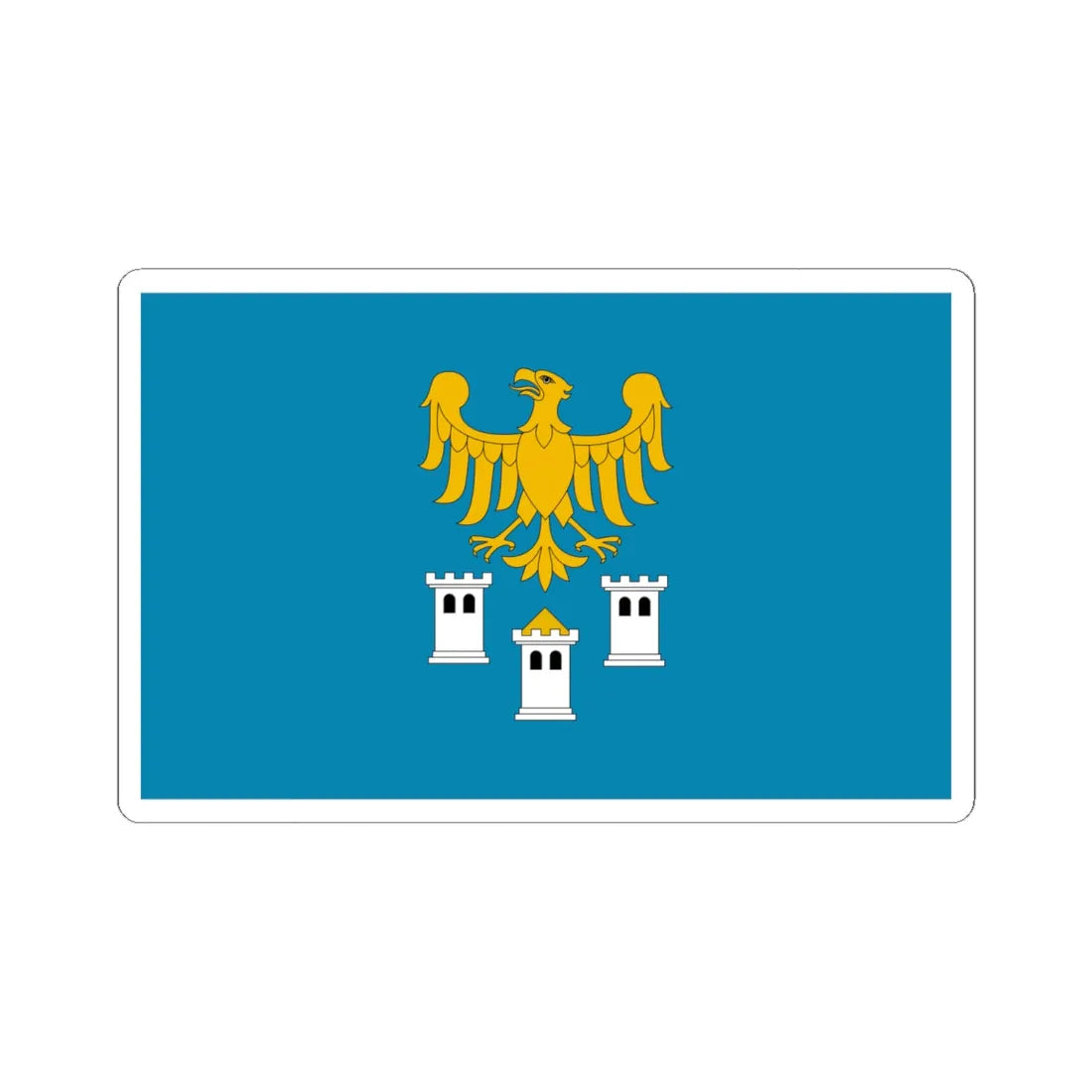 POL powiat gliwicki flag (Poland) STICKER Vinyl Kiss-Cut Decal 6 Inch White - The Sticker Space