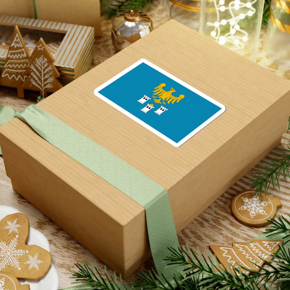 POL powiat gliwicki flag (Poland) STICKER Vinyl Kiss-Cut Decal - The Sticker Space