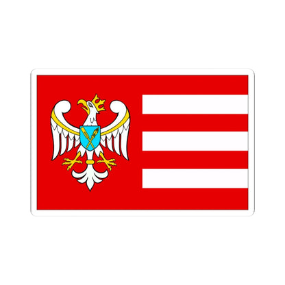 POL powiat gnieznienski flag (Poland) STICKER Vinyl Kiss-Cut Decal 3 Inch White - The Sticker Space