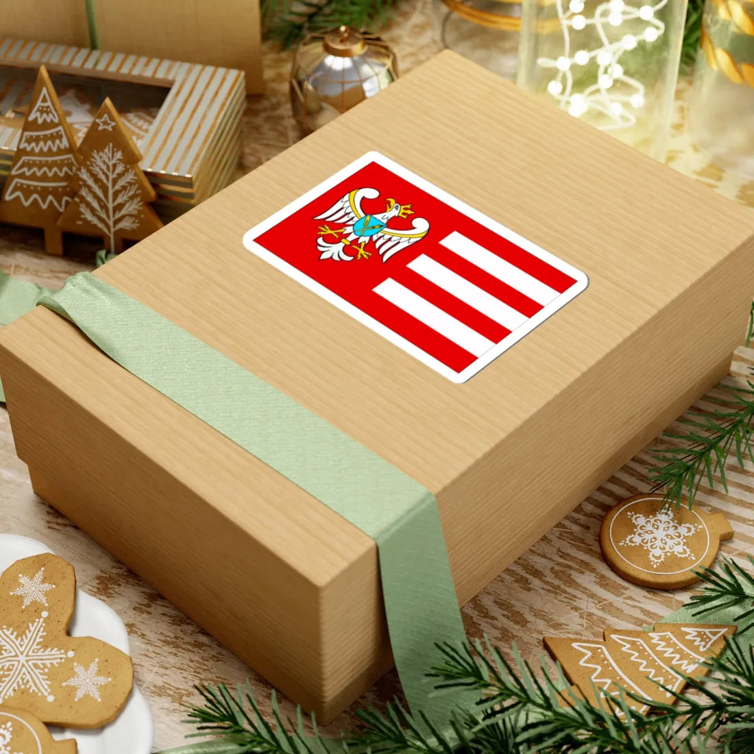 POL powiat gnieznienski flag (Poland) STICKER Vinyl Kiss-Cut Decal - The Sticker Space