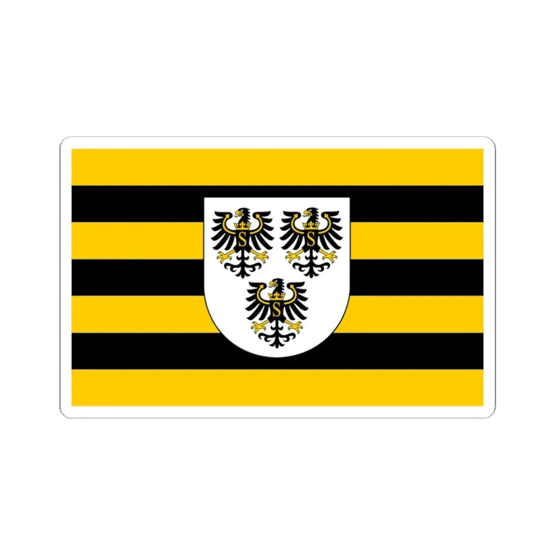 POL powiat gołdapski flag (Poland) STICKER Vinyl Kiss-Cut Decal 3 Inch White - The Sticker Space