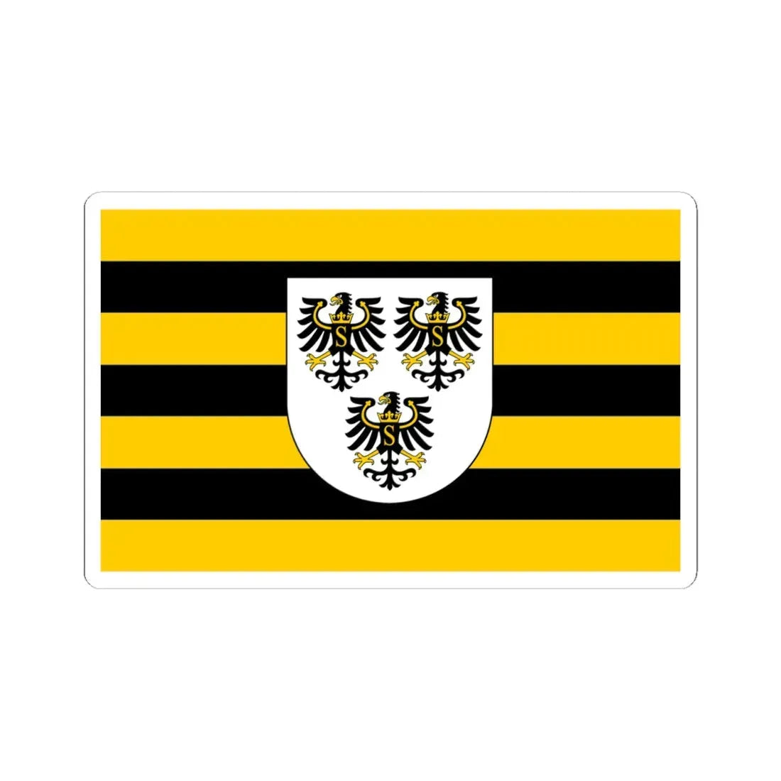 POL powiat gołdapski flag (Poland) STICKER Vinyl Kiss-Cut Decal 4 Inch White - The Sticker Space