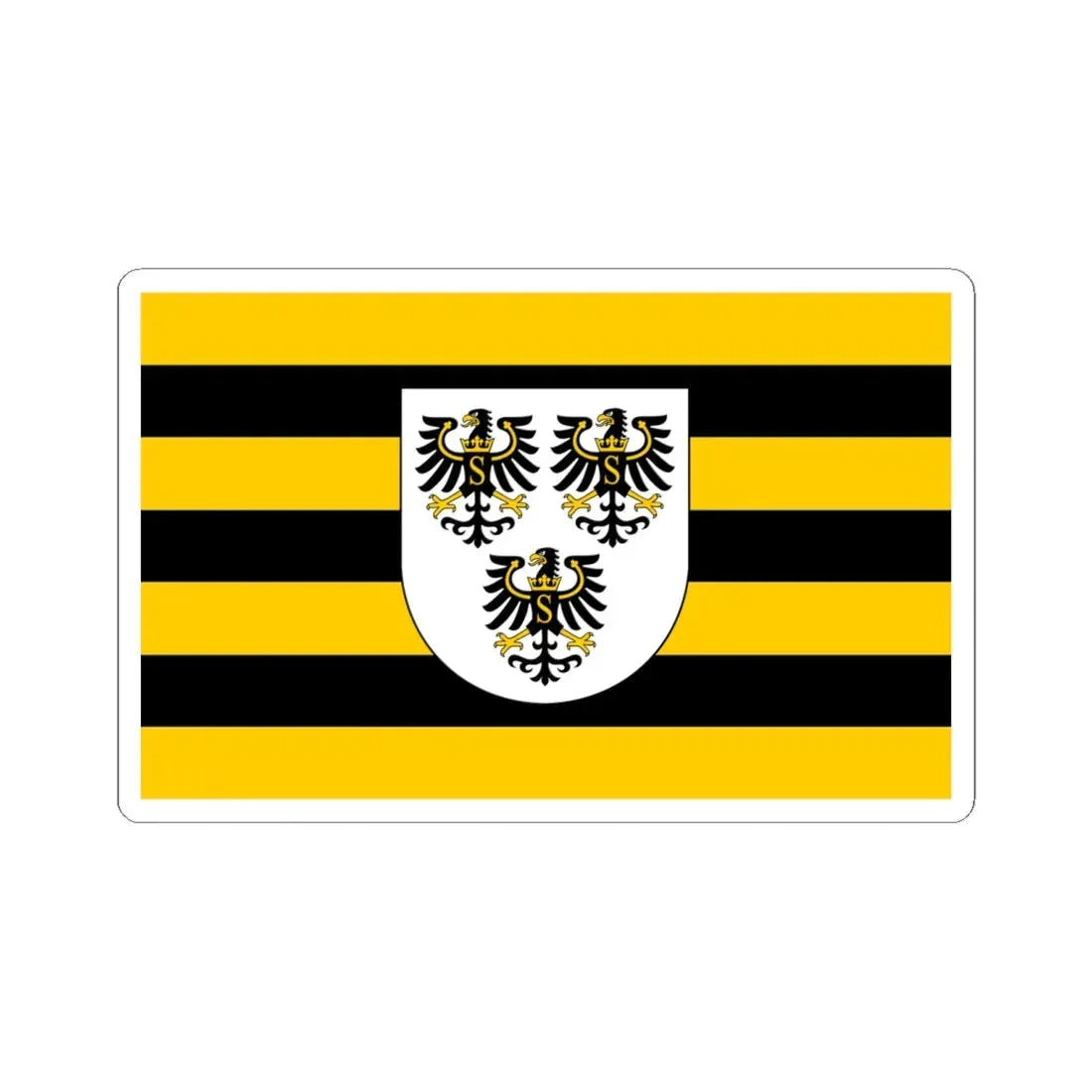 POL powiat gołdapski flag (Poland) STICKER Vinyl Kiss-Cut Decal 6 Inch White - The Sticker Space