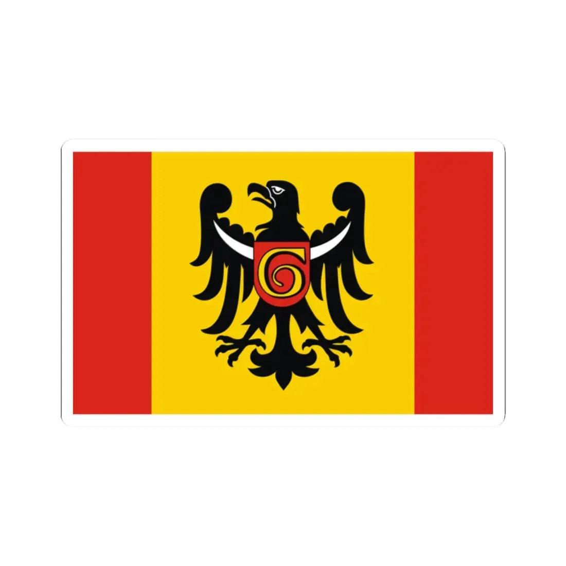 POL powiat głogowski flag (Poland) STICKER Vinyl Kiss-Cut Decal 2 Inch White - The Sticker Space