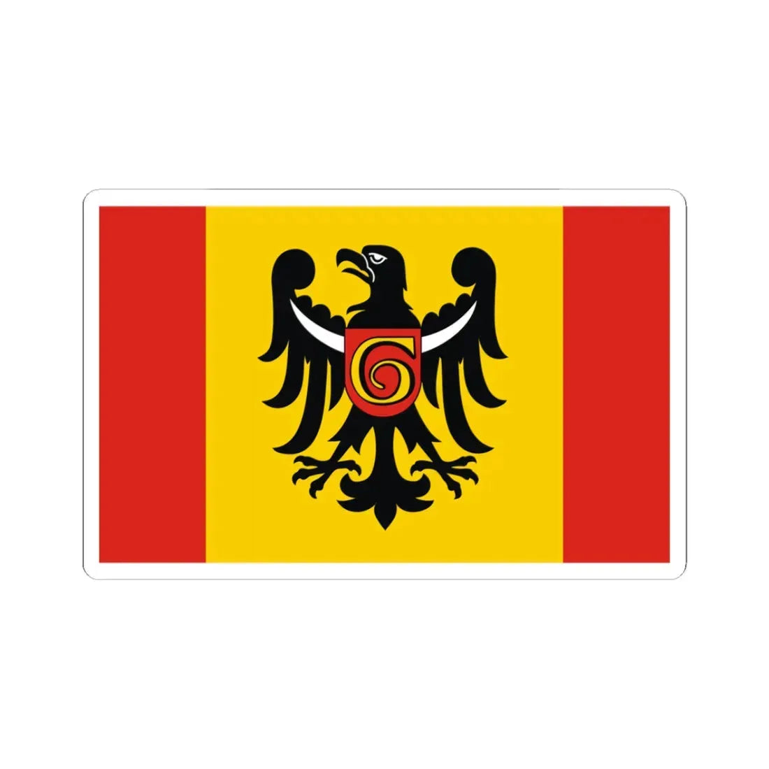 POL powiat głogowski flag (Poland) STICKER Vinyl Kiss-Cut Decal 3 Inch White - The Sticker Space