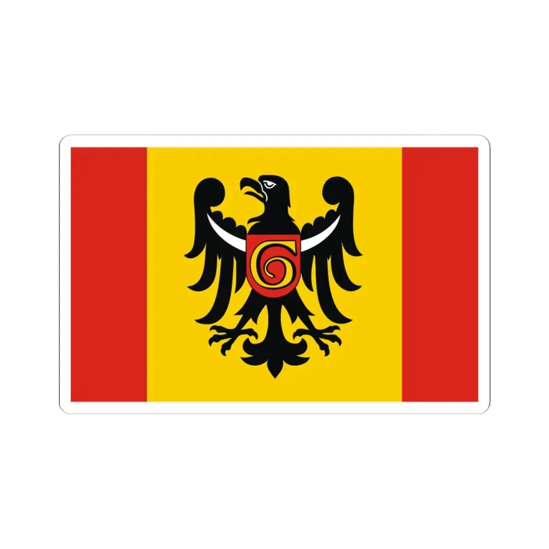 POL powiat głogowski flag (Poland) STICKER Vinyl Kiss-Cut Decal 4 Inch White - The Sticker Space